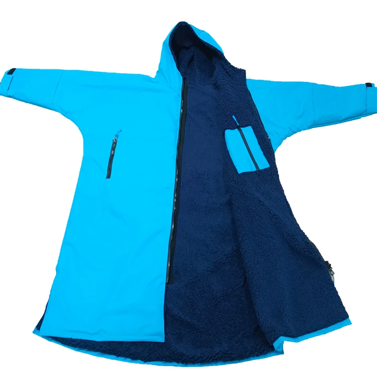 

adult winter waterproof surf poncho swimming coats custom waterproof changing robe with sherpa fleece lining