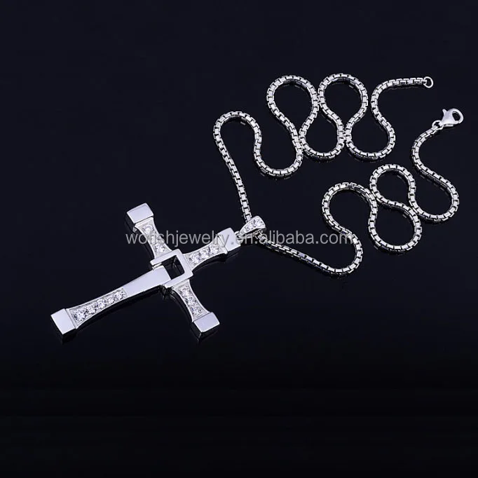 

stainless steel fast and furious cross necklace dom toretto necklace