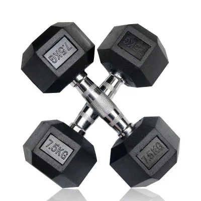 

Fast Delivery Fitness Equipment Strength Training Hex dumbbell Rubber Coating Iron Dumbbell Set