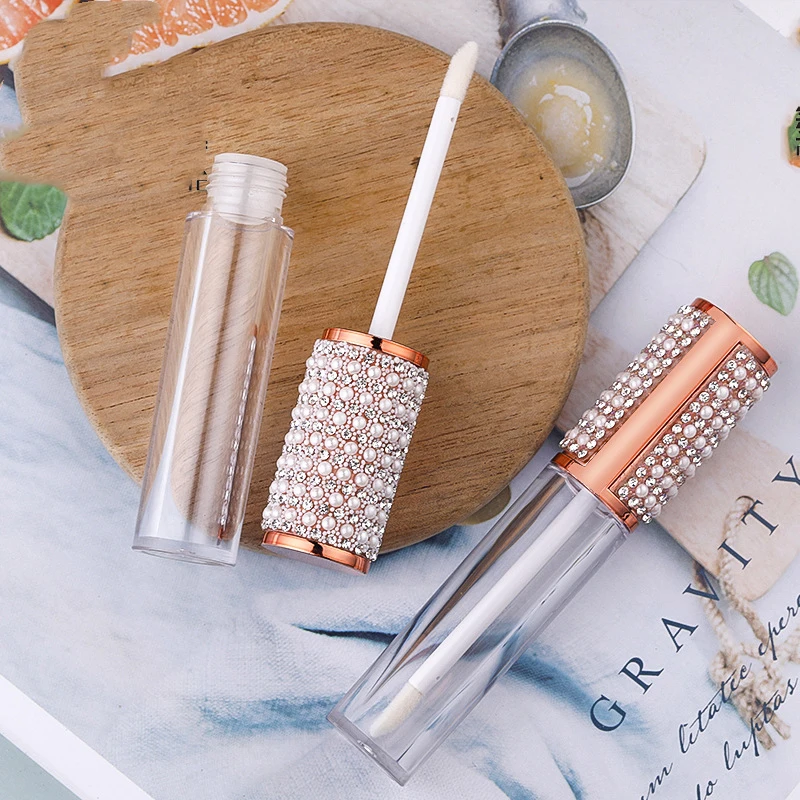 Best Selling 5ml Luxury Rhinestone Lip Gloss Tubes Round Empty Lip