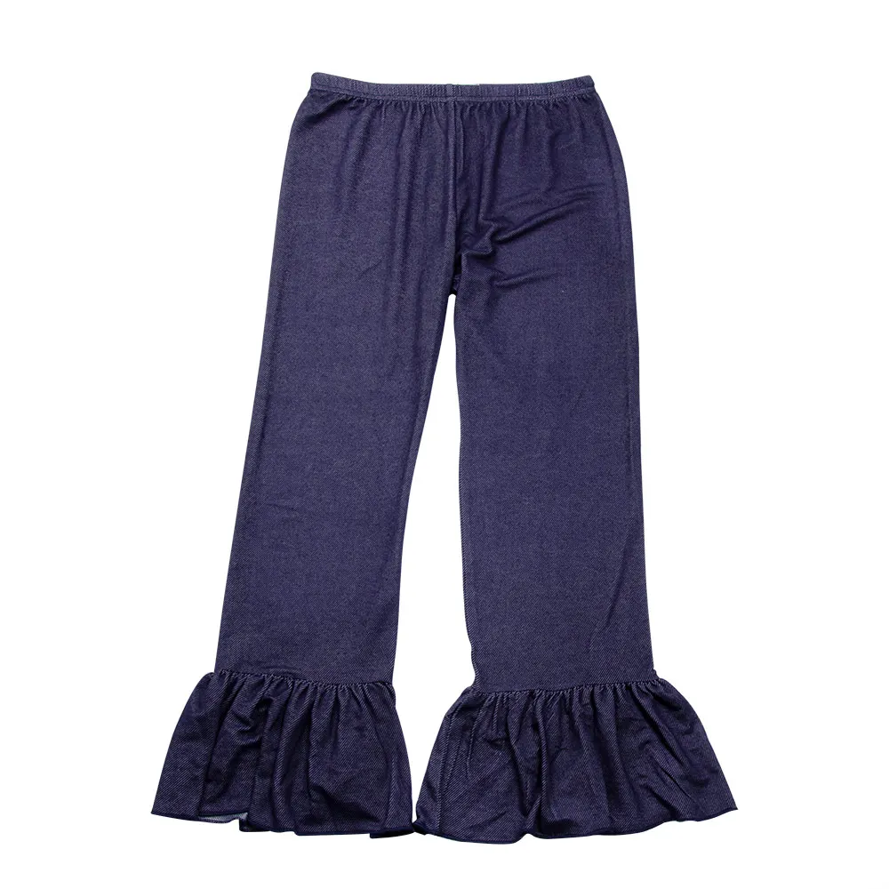 

Guangzhou Factory Girl Pants Ruffle Wide Leg Bottoms Linen Cotton Soft Pants Kids Clothes, Customized color