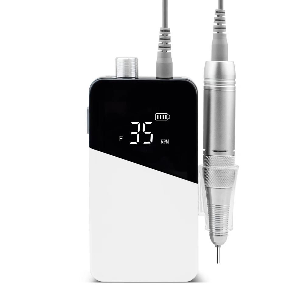 

Order 25pcs Free customized silk screen LOGO 2020 New Arrivals wireless electric portable 35000rpm professional nail drill, White, black, pink, red, silver, gold, rose gold, purple, blue