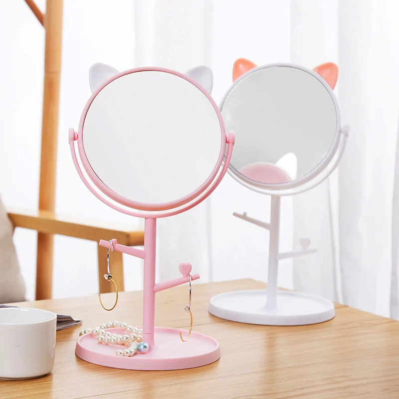 

Desk Mirror in Cute Cat Ears Shape-Kawaii &Vanity Mirror for You in Bathroom Bedroom