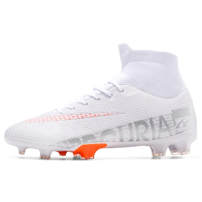 

Hot sale soccer boots football shoes for men, White;black;blue