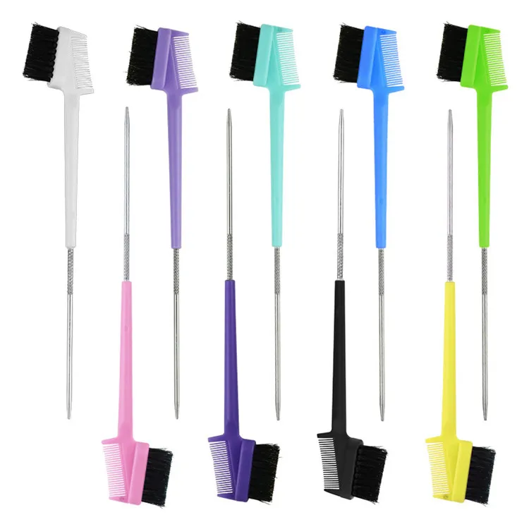 

Edge Brush With Comb Private Label 3 In 1 Parting Comb Double With Tip Tail Control For Hair Edge Brush, Customized color