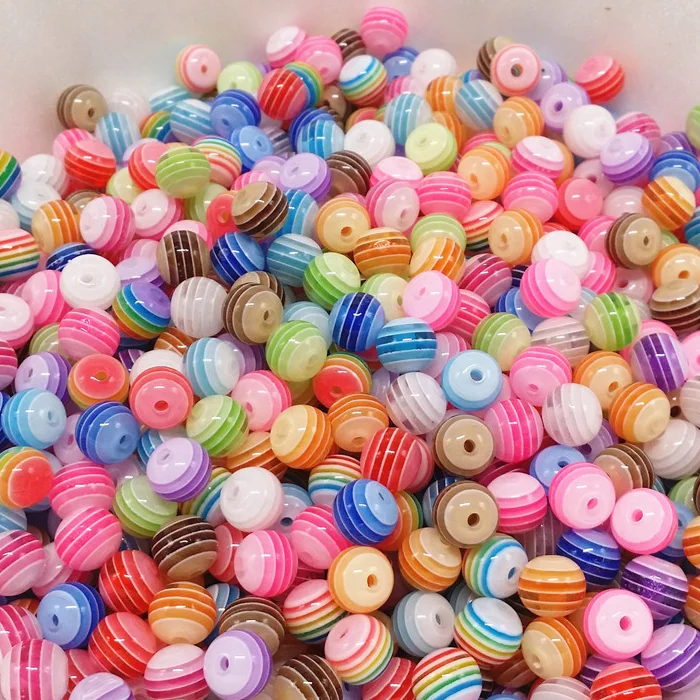

Xuqian DIY Accessories Resin Striped Acrylic Transparent Plastic Crystal Beads Wholesale Striped Straight Hole Beads, Mixed color