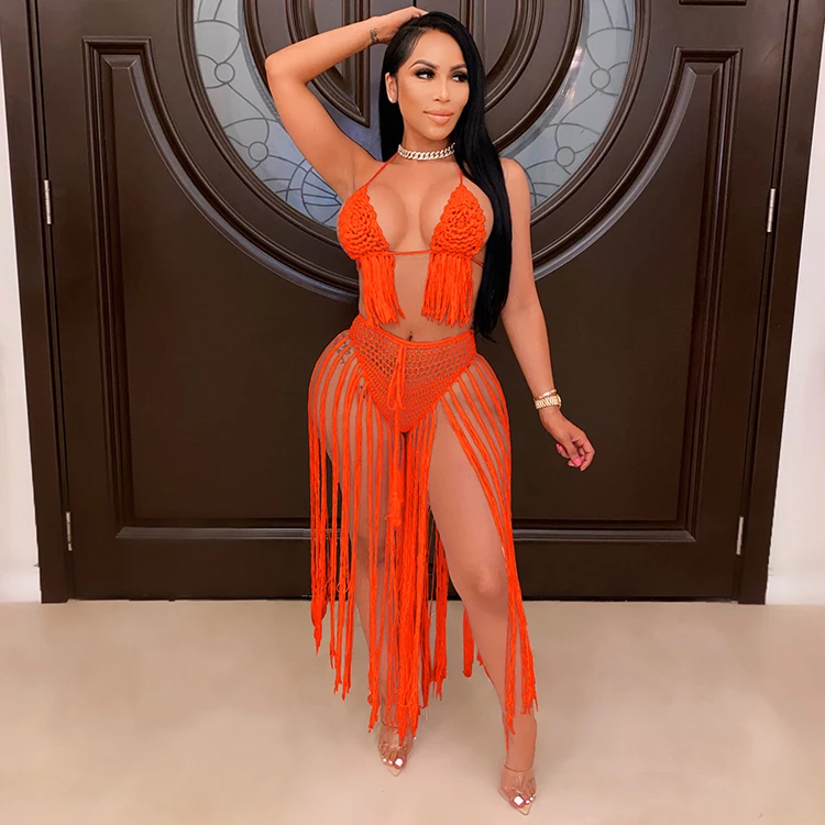 

Unique Design Halter Backless Hollow Out 2 Piece Swimsuits High Quality Women Swimsuit Beach Wear Summer 2021 -YS, Brown,pink,white,black,orange