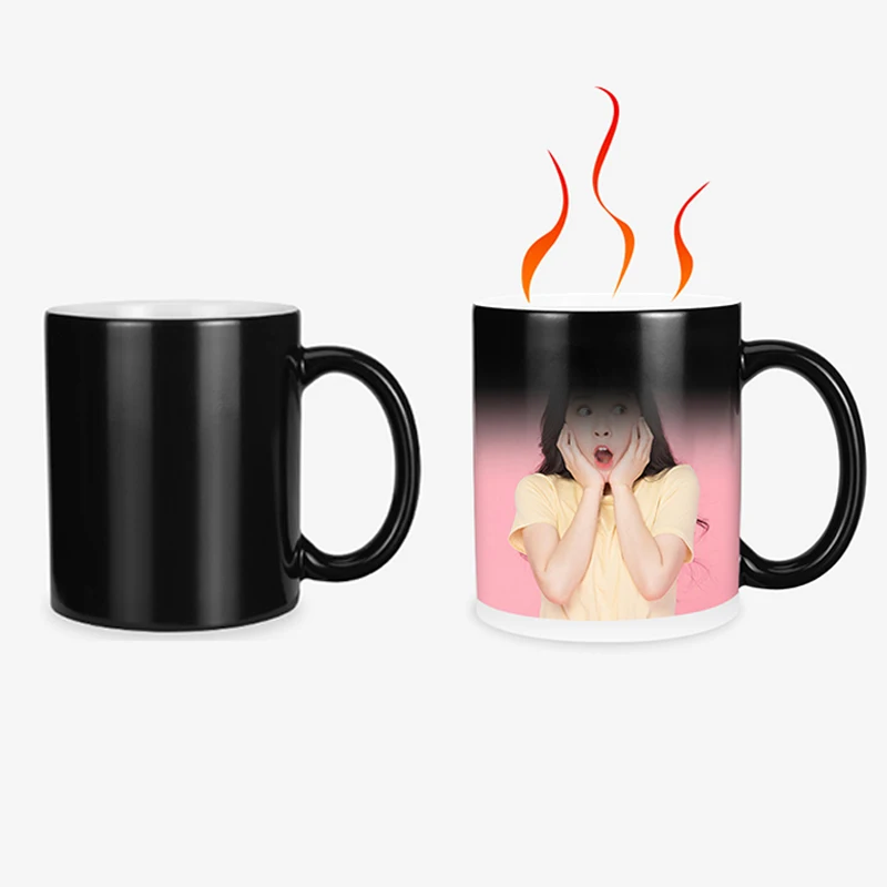 

Manufacturers wholesale Custom 11oz ceramic sublimation blanks coffee mugs and color changing cups, Black