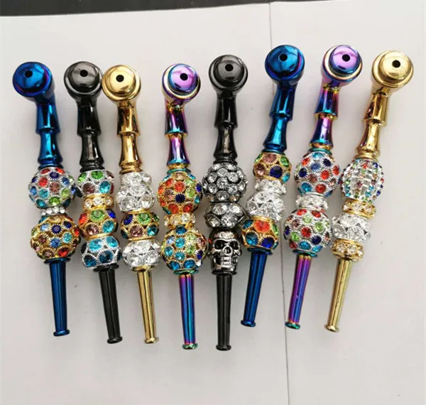 

D0443 Hot sale Stock Popular Diamond Jewelry Metal Hookah Shisha Pipe Smoking Mouth Tips Cigarette Holder, Custom color