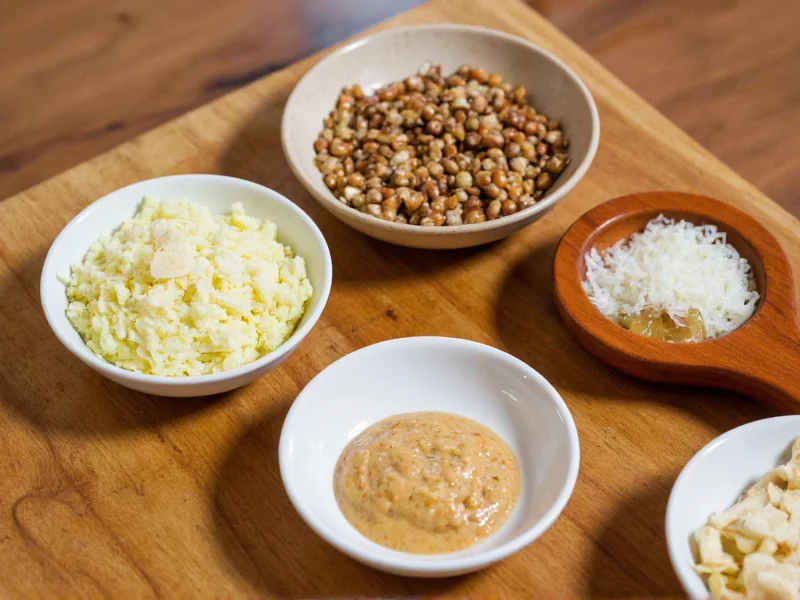 Thousand island dressing ingredients on wooden table