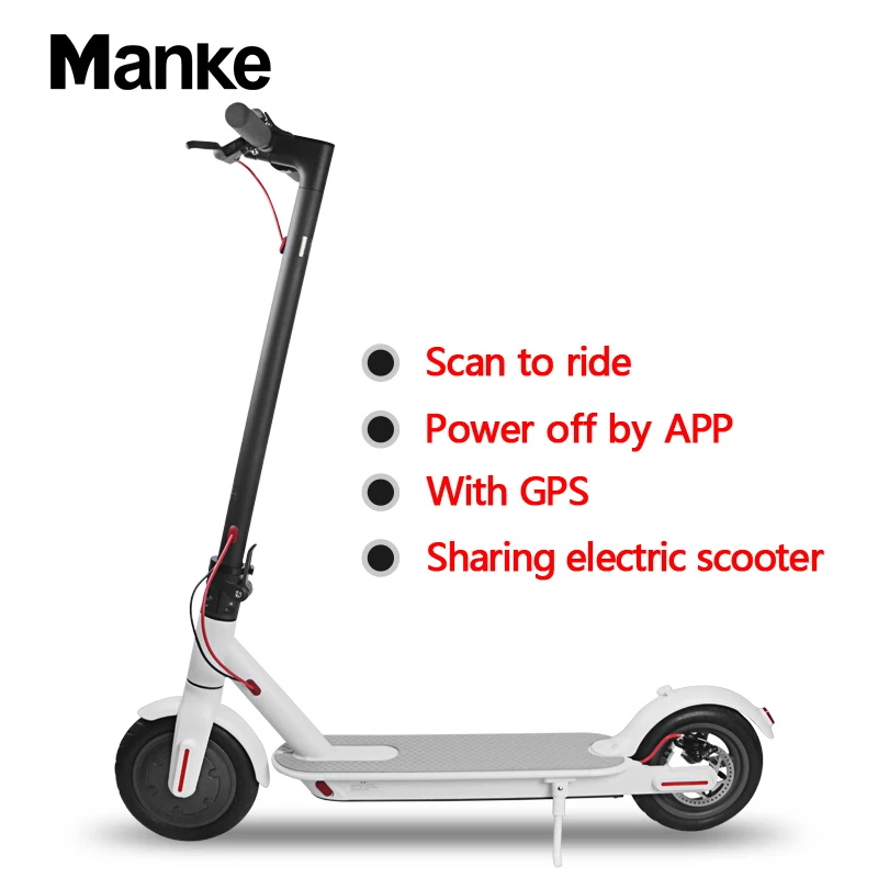 

EU/USA Warehouse 36V 250W Manke Sharing Electric Scooter Rental With APP Controlled, Black, white and customized color
