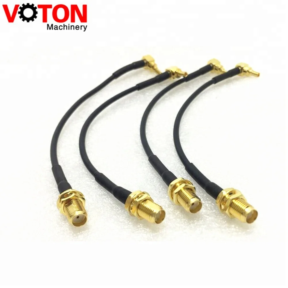RG174 pigtail cable crc9 male RA  to sma female bulkhead connector rf cable feeder cable assembly manufacture