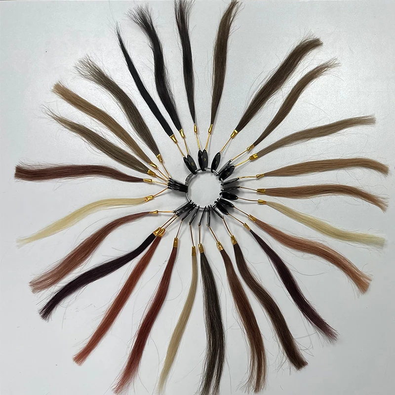 

Free Sample hair extension Color ring Chart 100% Human Hair Color Ring swatch With 41 Colors For Hair Extension