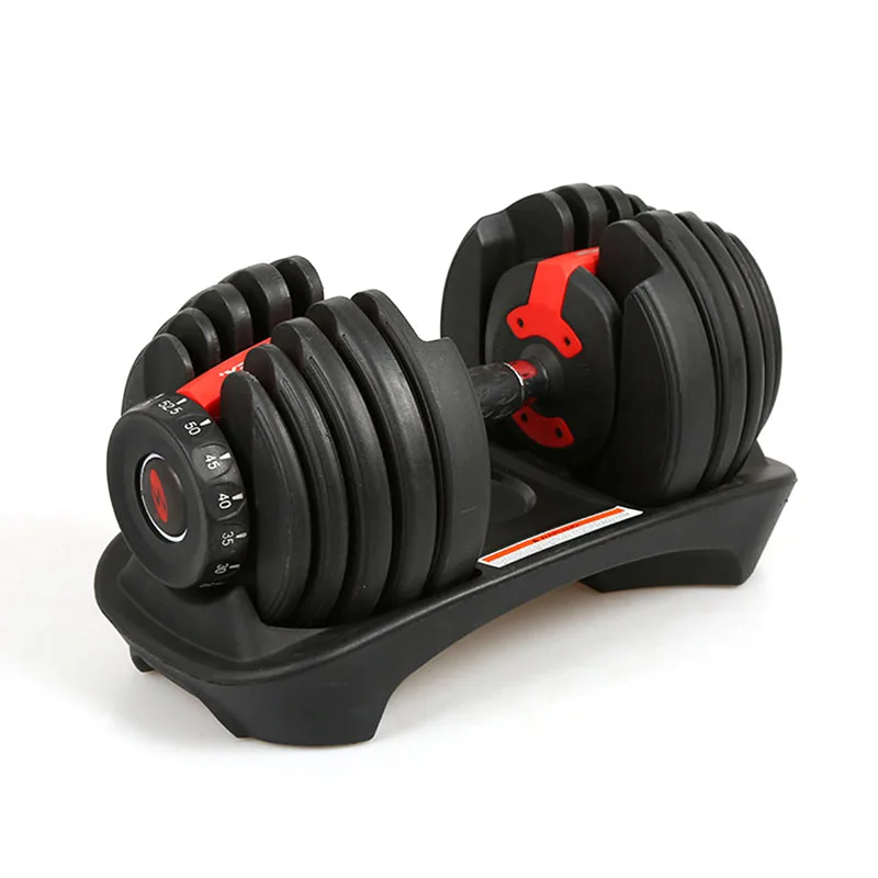 

New Style Gym Equipment Adjustable Dumbbells With Handle, Balck+red