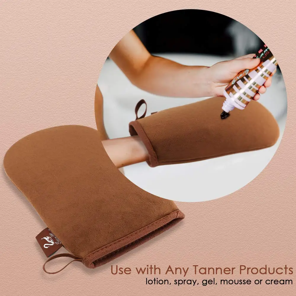 
Washable And Reusable Self Tanning Mitt Applicator For Back Face Body Double Side Microfiber Sunless Tanner Glove 