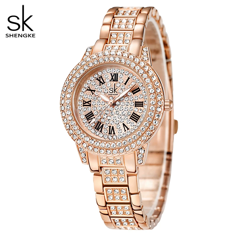 

SHENGKE Brand Quartz Watches Women Clock Fashion Creative Casual FashionLady Watch Excellence Quartz rose gold feminine Watches