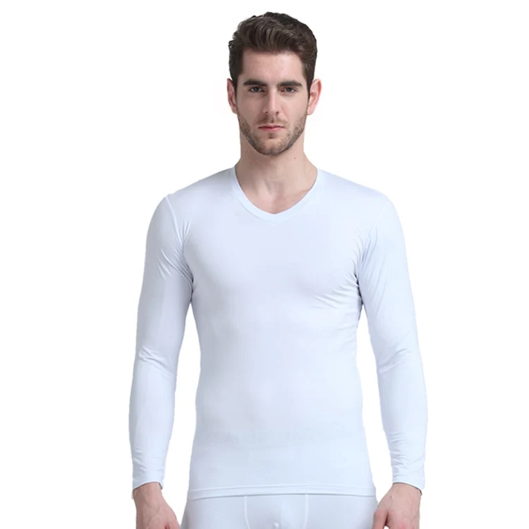 
OEM Mens Thermal Long John Set Smooth Knit Fleece Lined V Neck Heated Underwear for Winter 
