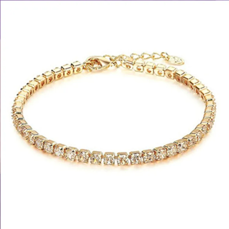 

Wholesale Women Jewelry Fashion Charming Gold Silver Diamond Tennis Bracelet
