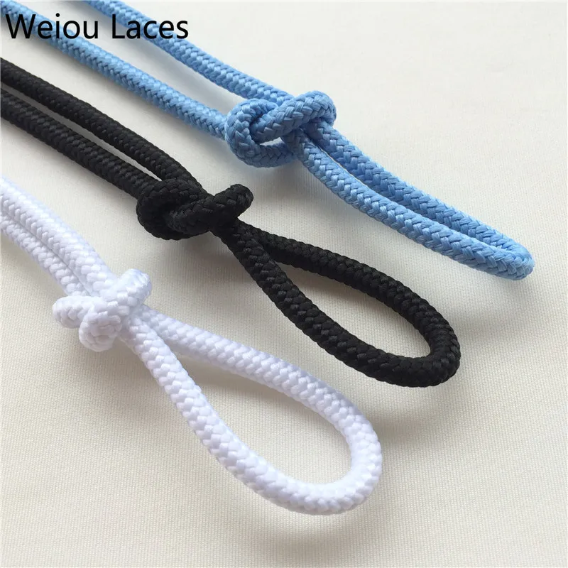 

Weiou Round Colorful Shoelaces Black Bargain Sneakers Thick Shoe Laces Women Tipping Film Cotton Lace