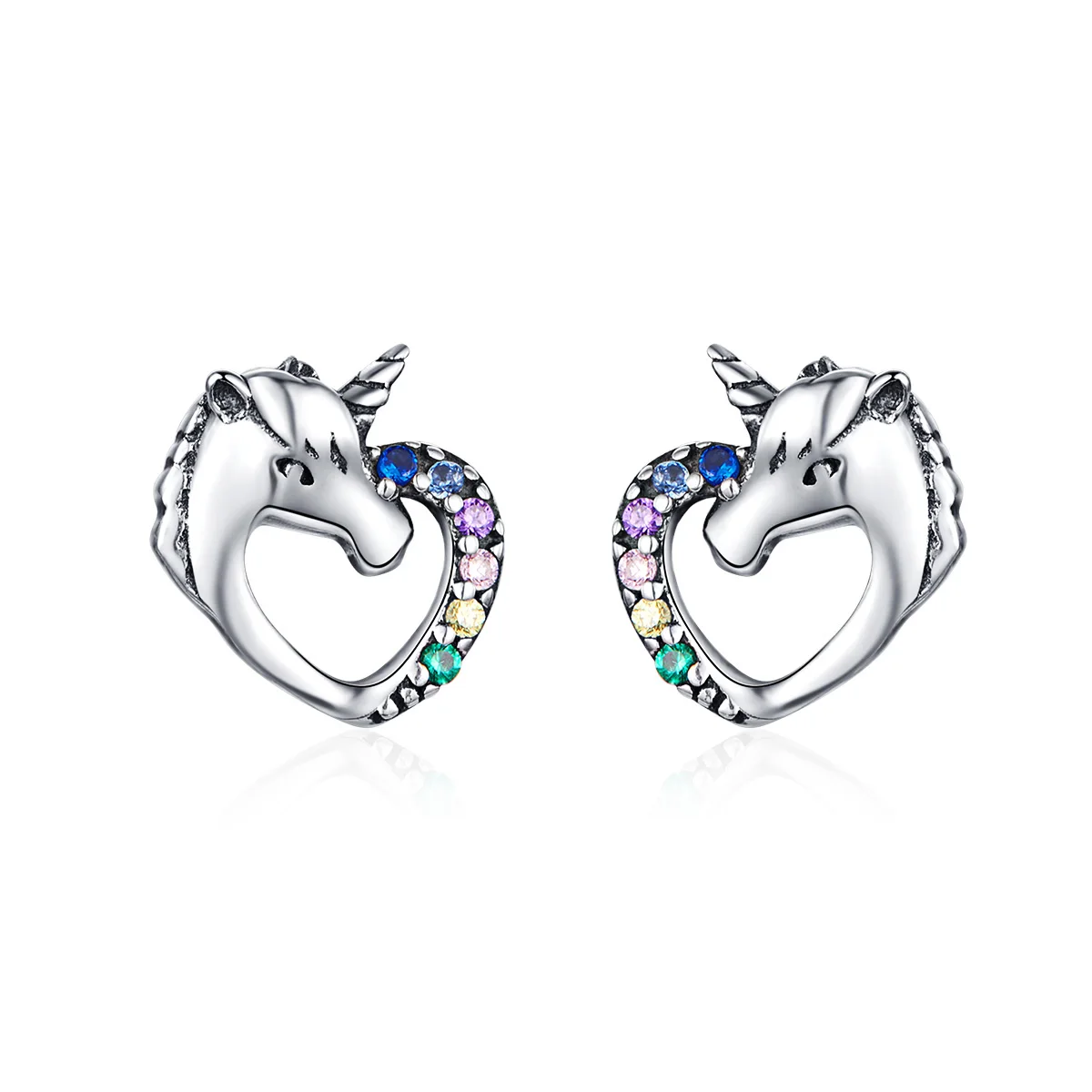 

Colorful unicorn earring for girls 925 zirconia silver earring