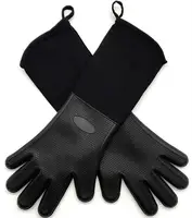 

Extra Large Silicone Kitchen Gloves Mitten Heat Resistant Long Cooking Grilling Oven Gloves