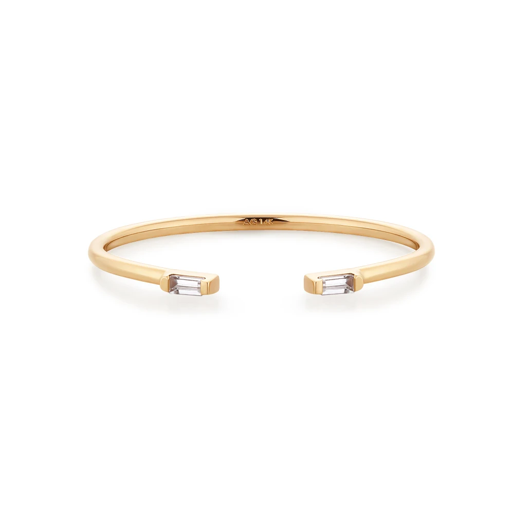 

Topaz Open Ring Simple Trend Very Popular For Girls 14K Solid Gold Ring