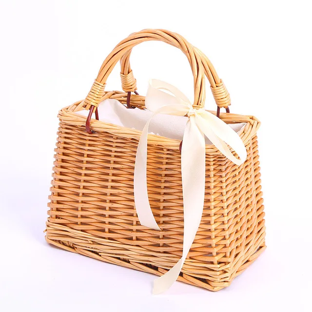 

Rattan flower basket handbag willow new fashion women's bag summer bamboo flower basket willow bag 2021 woman fashion handbag, Customizable