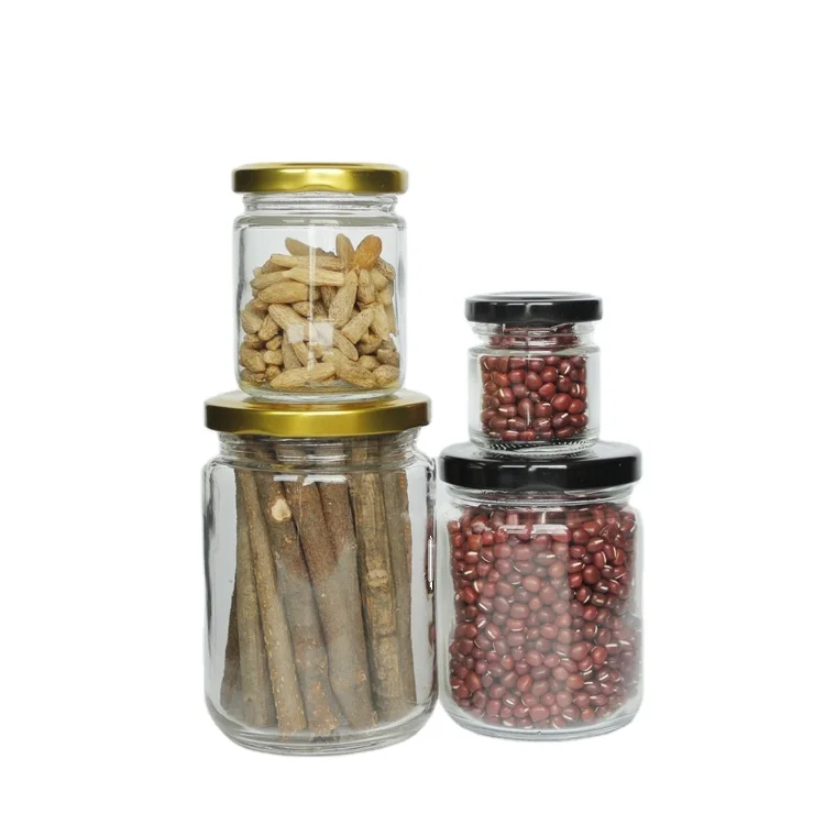 

50ml to 1000ml Cheaper Food Safe Round Glass Jar 50g to 1000g Honey Jar for Spice, Transparent