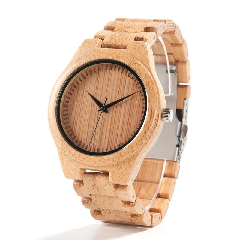 

Natural bamboo wrist watch for mens and lady fast shipping Low MOQ couple gift