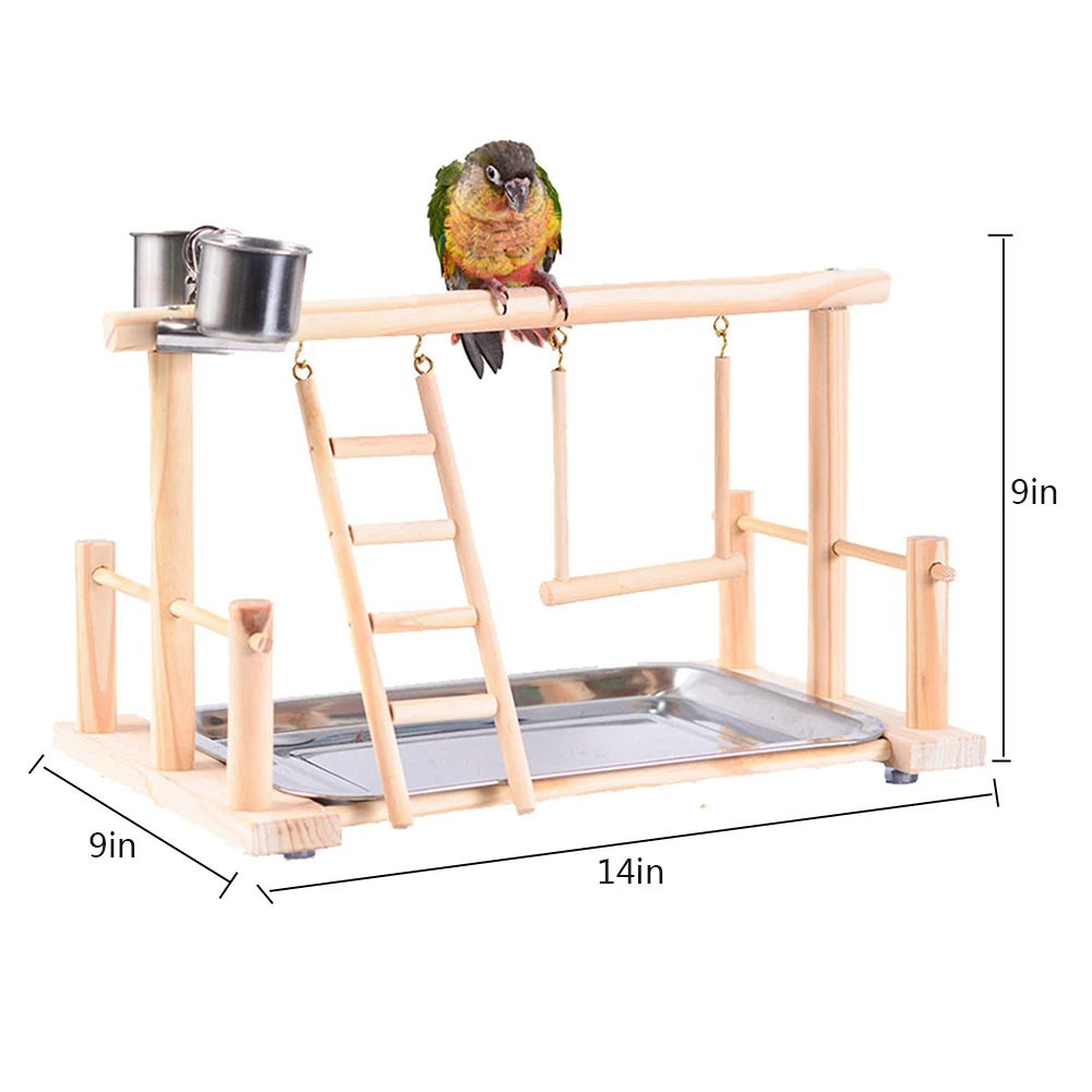 

B Bird Toy Activity Center Birdcage Stands with Bird Perch Ladder Hammock Feeder Playground for Cockatiel Parrot
