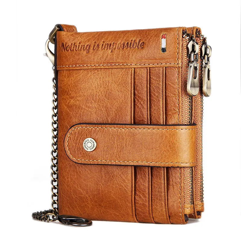 

Dropshipping Rfid Genuine Cowhide Leather Luxury Purse Casual Genuine Cow Leather Men'S Wallets Vintage Men Leather Wallet