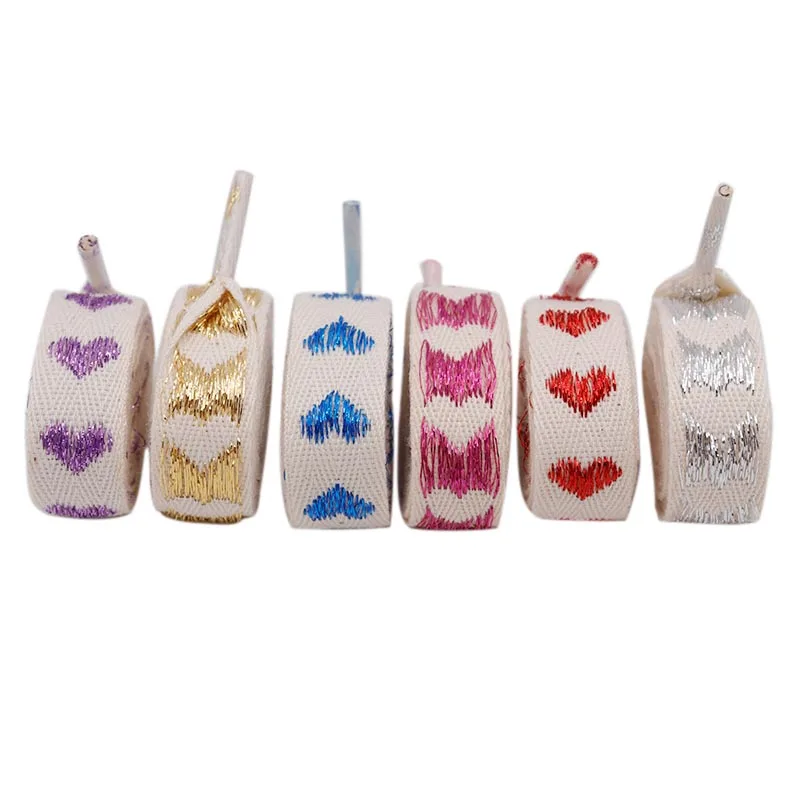 

Weiou High Quality Colored heart Shoe Laces Women Canvas Shoes Flat Ribbon boot Shoelaces Various custom hoodie string plastic, Customized