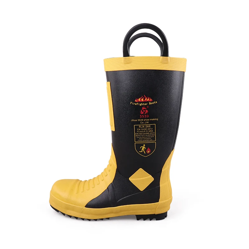 

3539 EN 15090 EN ISO 20344 High Quality Fire Fighting Anti-puncture Fireman Rescue Protective Steel Toe Boots For Fireman