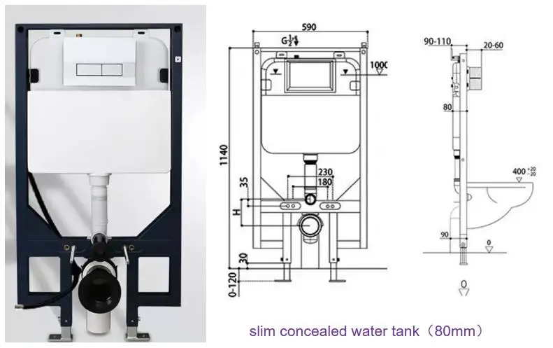 Automatic Western Smart Toilet Intelligent Wall Mounted Smart Toilet ...