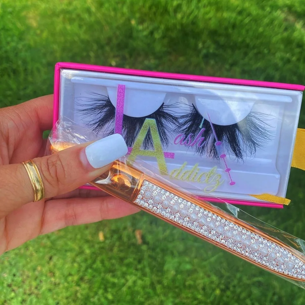 

clear lashbox packaaging printed own logo pink eyelash packaging lashes3d mink wholesale vendor 25mm luxury, Natural black
