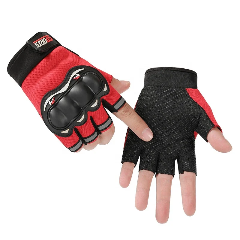 

Motorcycle Racing Loves Men's Outdoor Racing Equipment Palm Protection Breathable Half Finger Knight Anti Falling Gloves, 3 colors to choose