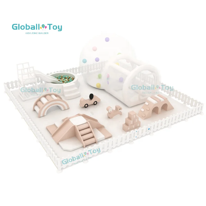 Soft Play Equipment Gold and White  Kids Party Rental Outdoor Playground Soft Play Set Bubble House Hot Sale