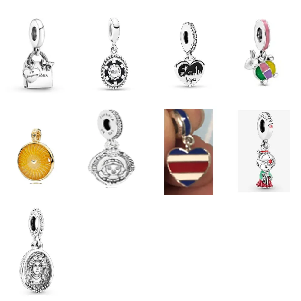 

2021 new fashion 925 sterling silver pan love striped beauty rabbit female pendant DIY necklace bracelet jewelry accessories, White gold plated