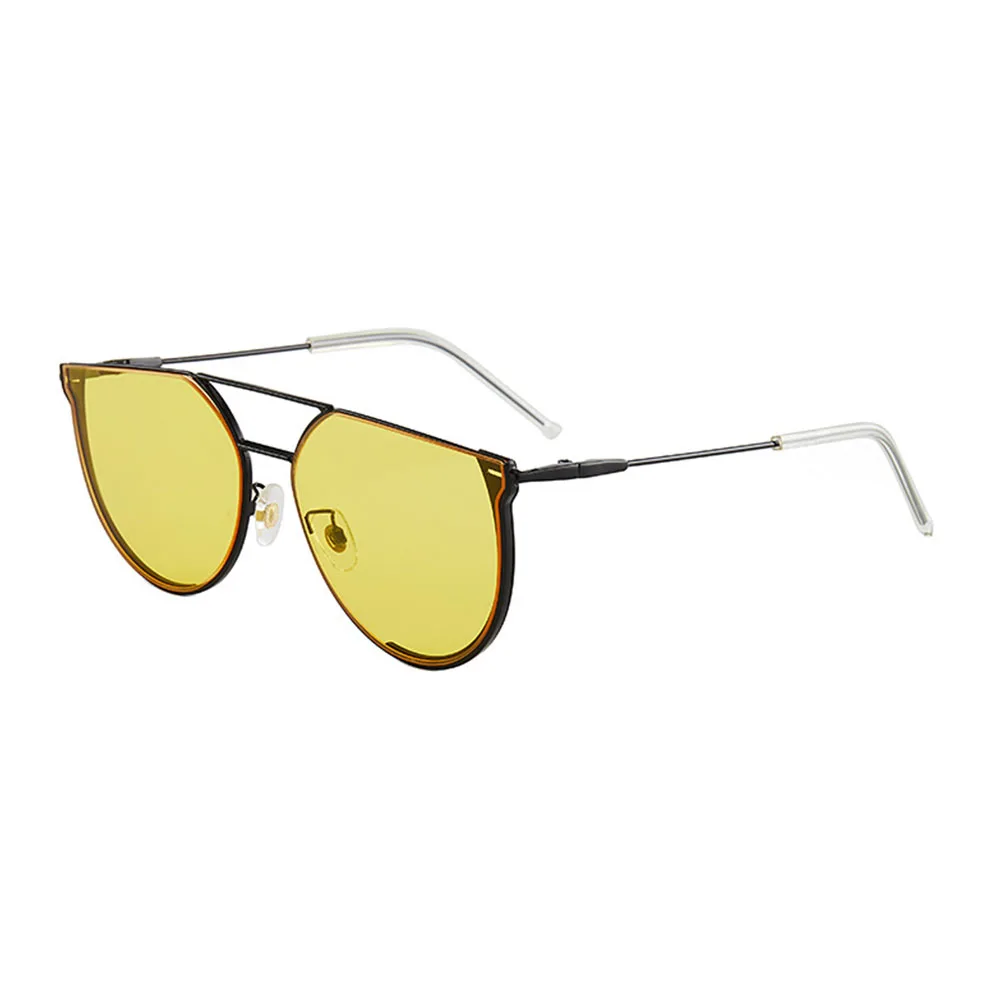 

Sparloo 1919 Half Frame Yellow Lens Metal Women's Namebrand Exotic Sunglasses