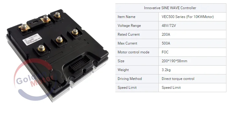Vecv Controller Module 48V/72V 500A Brushless VEC Controller for Electric Motorcycles