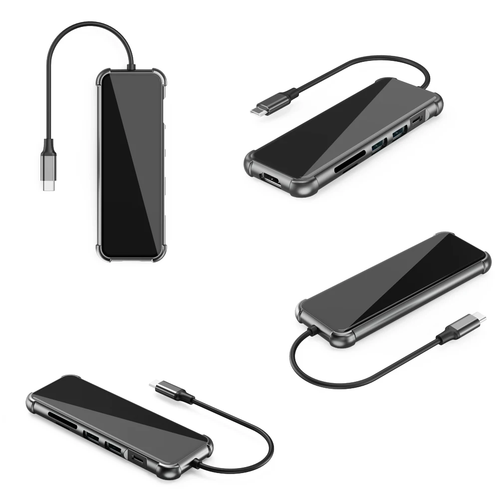 

Hige Speed 6 in 1 USB C Hub docking station TYPE-C to H-D+USB 3.0*2 pd TF, Black