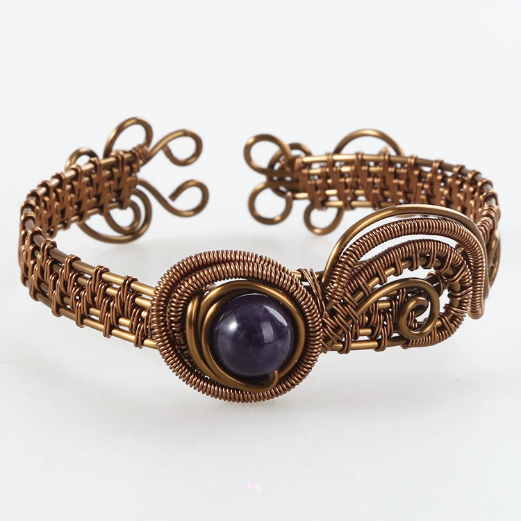 

XuQian Handmade Wire Wrapped Fashion Jewelry Custom Bracelet for Women with Natural Stone