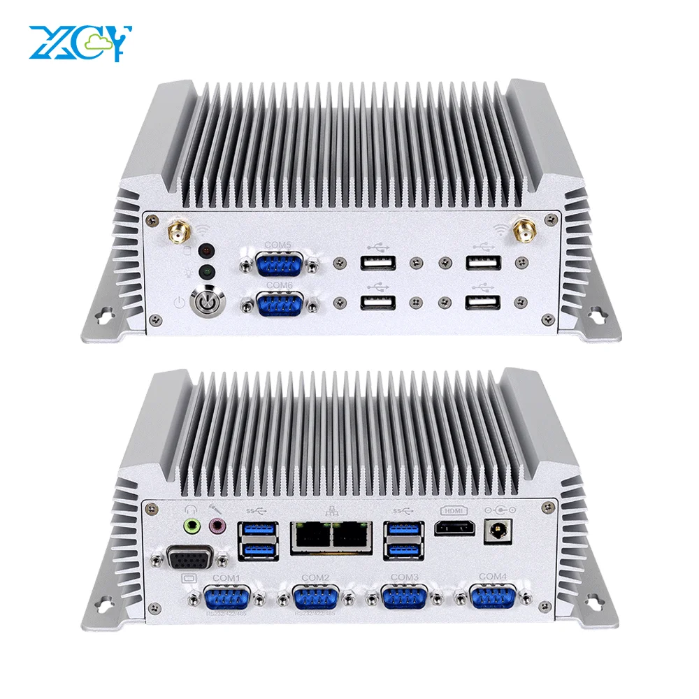 

Fanless Industrial Mini PC Inte Core i7 4650U Projector Desktop Computer 2*RJ45 6*RS232 RS485 RS422 Support 3G 4G LTE AES-NI