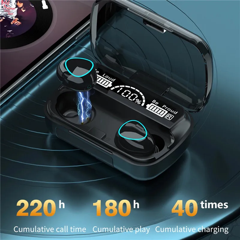 

2000mAh Power bank TWS BT 5.1 Earphone Touch Control Wireless Earphones Stereo Bass Headphone LED Digital Display Earbuds