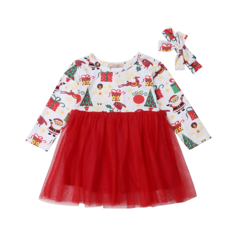 

Christmas Kid Dress For Girls Long Sleeve Tulle Tutu Dresss Party Xmas Princess For Girls Children Clothes