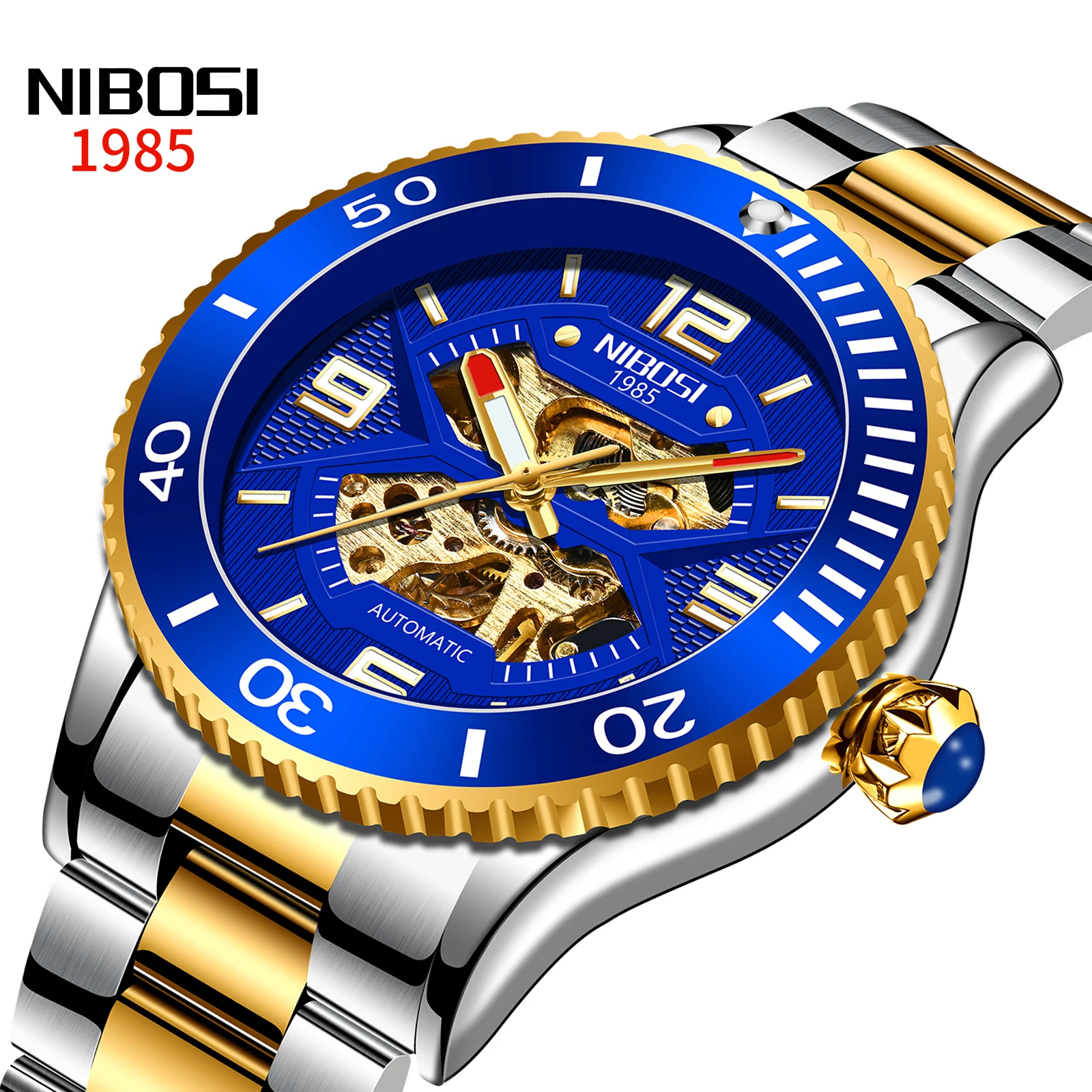 

NIBOSI 2399 Hollowed Out Tourbillion Mechanical Hand Watches for Men Automatic