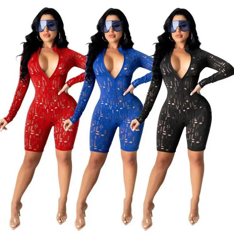 

Fashionable PEARL Hole Sexy Mono mujer New Woman Jumpsuit Women One Piece Jumpsuits And Rompers