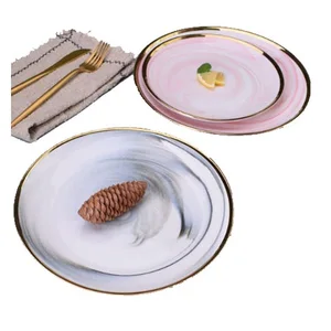 Image of Fashion Marble Design Porcelain Dessert Plates Nodic Style Ceramic Plate For Wedding Party