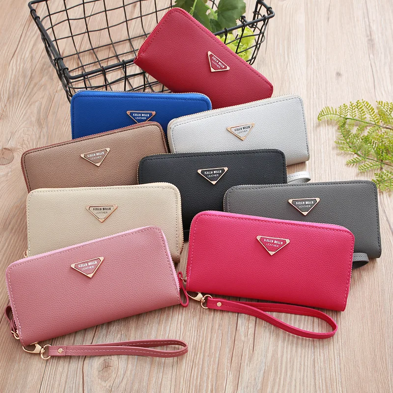 

Ladies Wallet 2021 Design Latest Clutch Lichee Pattern leather Ladies Purse Trifold Women Wallet, Customized