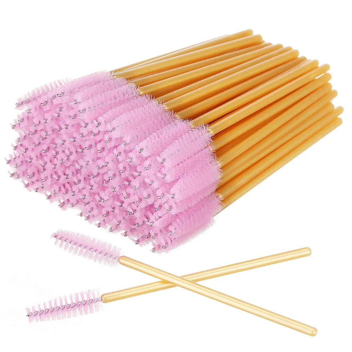 

Disposable Mascara Wands Applicator Eyelashes Cosmetic Brush Nylon Eyebrow Comb Makeup Tools, Red,pink,purple,blue,yellow